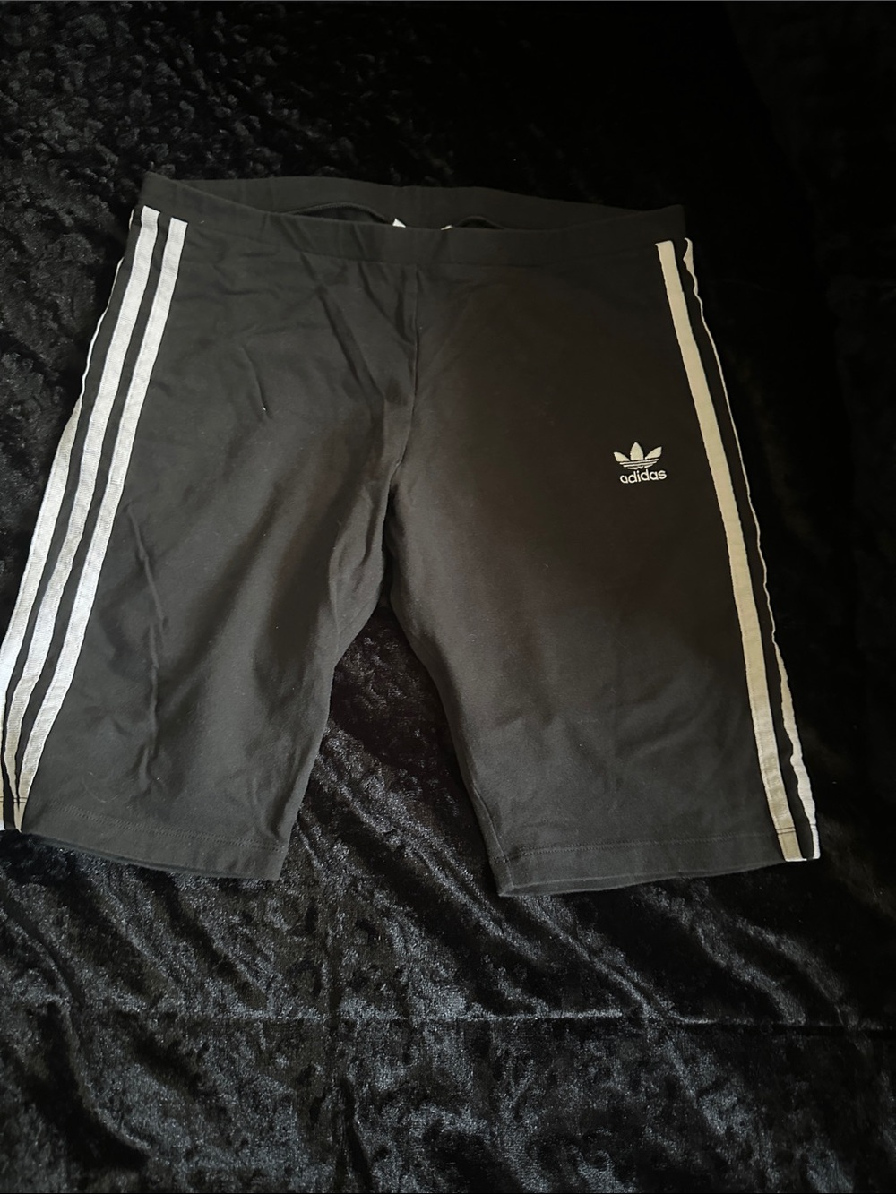 adidas Black Athletic Shorts with White 3-Stripes